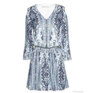 Alice + Olivia Jolene Cold Shoulder Smocked Dress